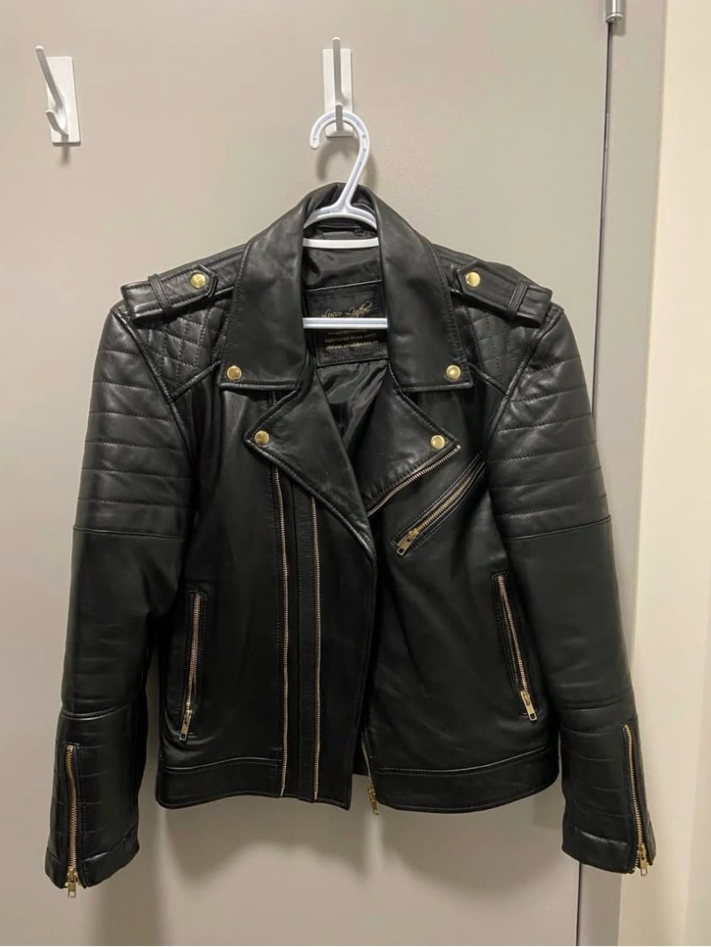 Genuine Leather Jacket (Lambskin) with Gold Hardware - Unisex